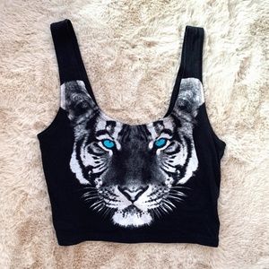 ❌ SOLD ❌ Out From Under Black Tiger Crop Top